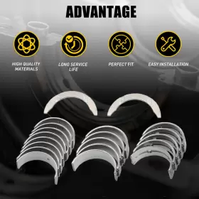 21020-2g000 Auxito For 2006-16 Optima Sonata Kia Main 2.4l And Rod Bearing Kit With Thrust Washer #3