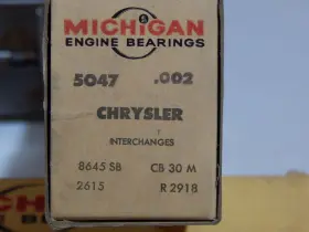 5047 Chrysler / Michigan 002 Set Of 8 Rod Bearings .002 323 Cu Inch Straight Flathead 1934-1950