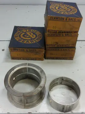 S5955 Clawson Bals 1941 1942 1943 1944 1945 1946 1947 Ford Six Main Bearing Set .002 New Old Stock