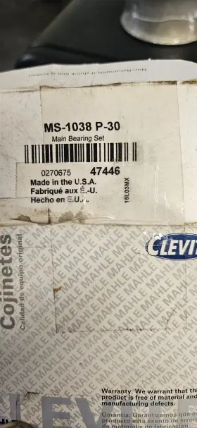Ms-1038p-30 Clevite Ms-115p-30 Engine Crankshaft Main Bearing Set