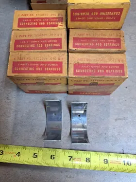 1238556 Dpcd Lot Of 6 Pairs Nos .010 Connecting Rod Bearings For 1930s Plymouth Dodge