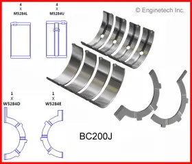 Bc200j.75 Enginetech Main Bearing For Chrylser Jeep 3.7l 226 With Thrust Washer