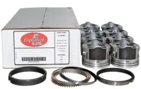C96008 Enginetech P5036/c96008 Coated Skirt Flat Top Pistons With Moly Rings For 2005-2009 Chevrolet 5.3l Ls