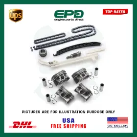 Tmkc-1.6l Epd Pstn Piston With Rings X4 Timing Chain Kit Fits Mercedes Benz M270.910 1.6l Petrol