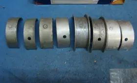 1960-010 Ertel 1956-1962 Chevrolet 235 Main Bearing Set 010 Usa Made Loctab Uppers Doweled Low #3