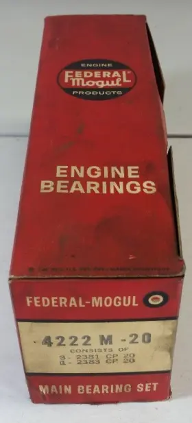 4222m-20 Federal Mogul 60-72 Ford Comet Fairlane Falcon Mustang Ranchero 144 170 200 Main Bearings 002