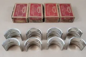 9800cs-75 Federal Mogul 4 New Nos Rod Bearings .050 1938-1942 90 Hp 221 81a-6211