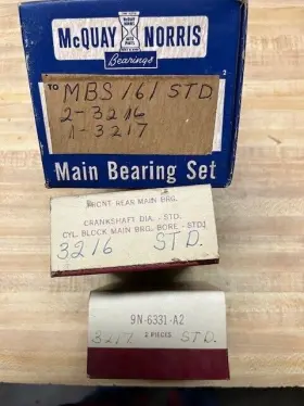 3216 Ford Main Bearings Std Size 1939 - 1948 Tractor 1941 1942 1/2 Ton Truck