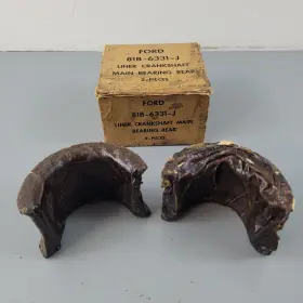 81b-6331-j Ford Nos 1939-47 Flathead Heavy Duty Rear Main Bearing Pair .003