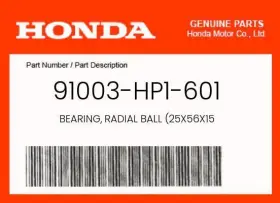 91003-hp1-601 Honda Genuine Bearing Radial Ball 25x56x15 -