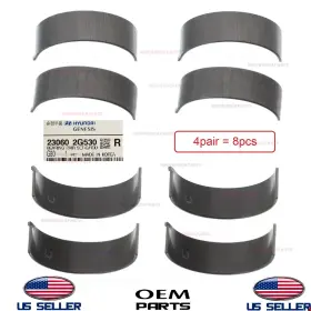 23060-2g530 Hyundai 23060-2g530/4 4pair 8pcs Genuine Connecting Rod Bearings Std-c 2.0l 2.4l Kia See List