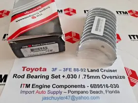 6b9516-030 Itm Engine Components Toyota Land Cruiser 4.0l 88-92 3fe Connecting Rod Bearing Set .030 Oversize