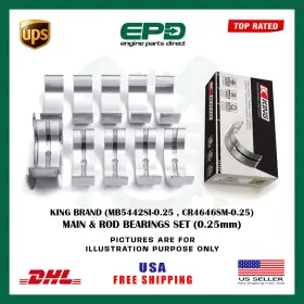 Cr4646sm-0.25-mb5442si-0.25 King Land Rover Jaguar Xf Xj Main And Conrod Bearings Set 0.25mm 204pt 2.0l Petrol