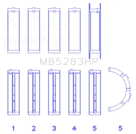 King Engine Bearings 611500466984 Performance Main Bearing Set Fits Ford Mustang 2001-2004