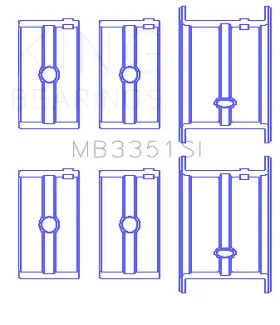 Mb3351si King Engine Bearings Main Bearing Set For Ford Fh 8ba 1948-53