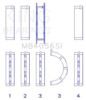 Mb4056si0.5 King Engine Bearings Crankshaft Main Bearing Set - Fits Ford 155 For