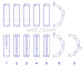 Mb5280hp.026 King Engine Bearings Crankshaft Main Bearing Set