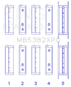 Mb5382xpg0.5 King Engine Bearings Crankshaft Main Bearing Set
