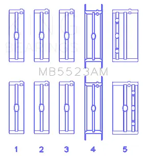 Mb5523am King Engine Bearings Main Bearing Set For Pontiac 350 P