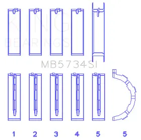 Mb5734si King Engine Bearings Main Bearing Set For Ford 302 Cid Coyote