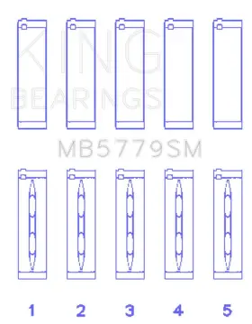 Mb5779sm0.25 King Engine Bearings Crankshaft Main Bearing Set - Fits Audi Cdaa Cdha Cdhb Cdab