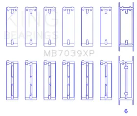 Mb7039xp0.25 King Engine Bearings Crankshaft Main Bearing Set - Fits Bmw M20 M50 2.0l 2.5l 2.7l Mai