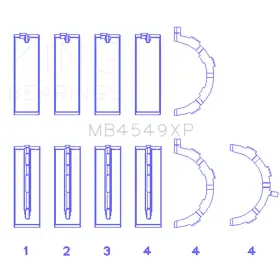 Mb4549xp001 King Crankshaft Main Bearing Set Pmax Black Xp .001 Inch