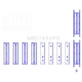 Mb5745xpg0.25 King Crankshaft Main Bearing Set Pmax Black Xp .25mm