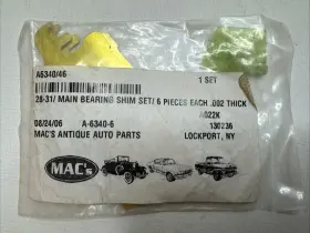 A6340 Macs A6340/46 1928-31 Model A Main Bearing Shim Set .002 Inch #a22 #2
