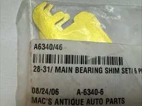 A6340 Macs A6340/46 1928-31 Model A Main Bearing Shim Set .002 Inch #a22 #3