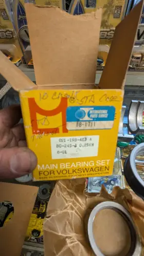021-198-483-a Mahle Volkswagen Bus Type 4 Nos Engine Main Bearings Steel Backed