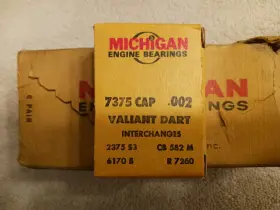 7375cap.002 Michigan 5 Pair 1960-1975 Dodge Plymouth 170 198 225 Connecting Rod Bearings 7375cap .002 7375cap.002 Michigan 5 Pair 1960-1975 Dodge Plymouth 170 198 225 Connecting Rod Bearings 7375cap .002