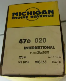 Ms1062 Michigan Bearing 576m Ms155b Main Set 476 .020 International Harvester Tractor 248 4 Cyl Vtg #2