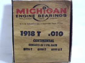 F4-163 Michigan / Continental 1918t 010 Full Set Main Bearings Oversize For 4 Cylinder F135