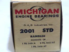 195.6 Michigan / Rambler Nash 5001m Main Bearing Set Standard 1941-1962 172.6 184 Ci 6 Cyl