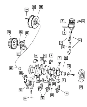 04720595ac Mopar Genuine Crankshaft Bearing Kit 4720595ac