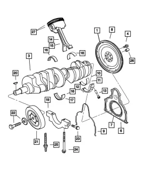 04883374ab Mopar Genuine Crankshaft Bearing Package 4883374ab
