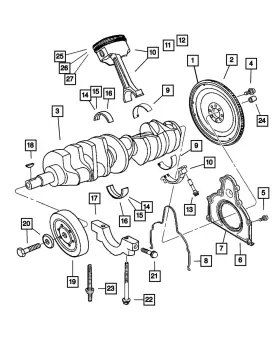 04883687aa Mopar Genuine Crankshaft Bearing Package 4883687aa