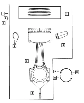 Mopar 04884911ab Genuine Engine Connecting Rod Bearing