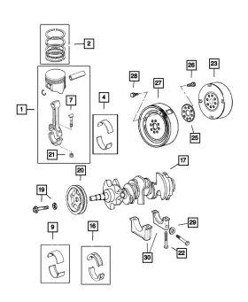 05003962ac Mopar Genuine Crankshaft Bearing Package