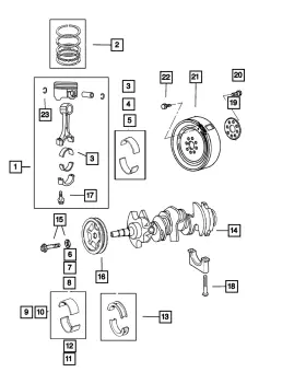 05010155ab Mopar Genuine Crankshaft Bearing Kit 5010155ab