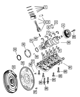 05014183ac Mopar Genuine Crankshaft Bearing Package 5014183ac #3