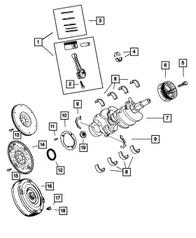 05066735ab Mopar Genuine Crankshaft Bearing Package 5066735ab