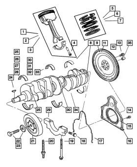 05096023aa Mopar Genuine Crankshaft Thrust Bearing Package 5096023aa