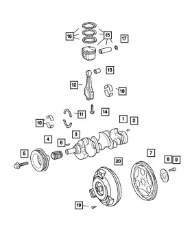 05102916aa Mopar Genuine Connecting Rod Bearing Kit 5102916aa