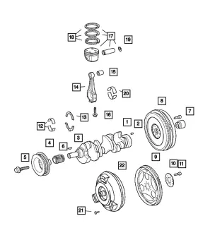 05174346aa Mopar Genuine Crankshaft Bearing Kit Standard 5174346aa