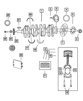1052a540 Mopar Genuine Crankshaft Lower Bearing