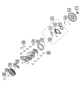4893523ac Mopar Genuine Crankshaft Upper Bearing