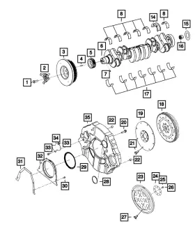 68038085aa Mopar Genuine Crankshaft Lower Bearing