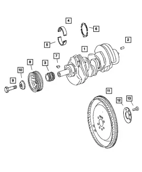 68045261aa Mopar Genuine Crankshaft Bearing Lower 68045261aa Mopar Genuine Crankshaft Bearing Lower